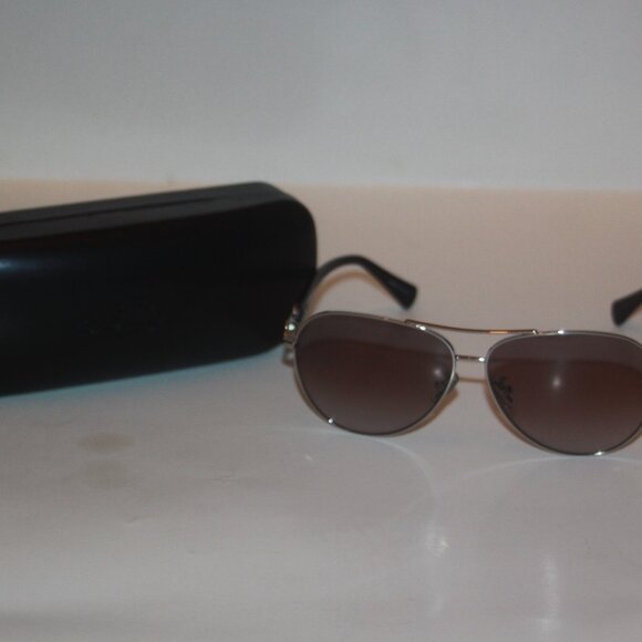 COACH 901511 Silver & Black Sunglasses Frame  & Case NEW  Style # HC7060 (L952) - Picture 1 of 6